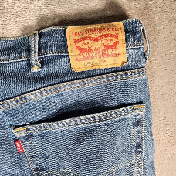 Levi's 550 Jeans Men's 46X30 Straight Relaxed Denim Blue Pre-Owned - Picture 16 of 16